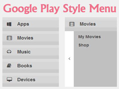 css3, google play, jQuery, menu, menu effect, menu style